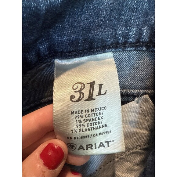 ARIAT Denim Trouser Women 31L Blue Bootcut Mid Rise Dark Wash Western - Picture 5 of 10